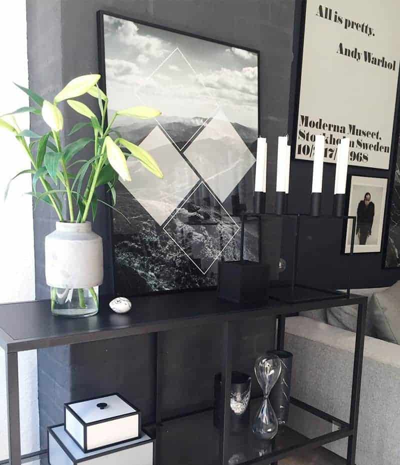 Mountain Square plakat - sort hvid