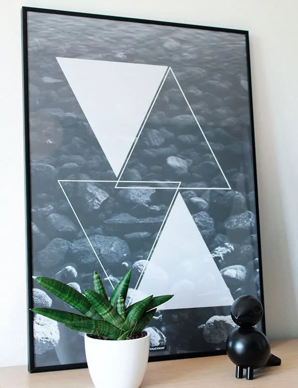 Sort hvide fotokunst - Water Triangle plakat