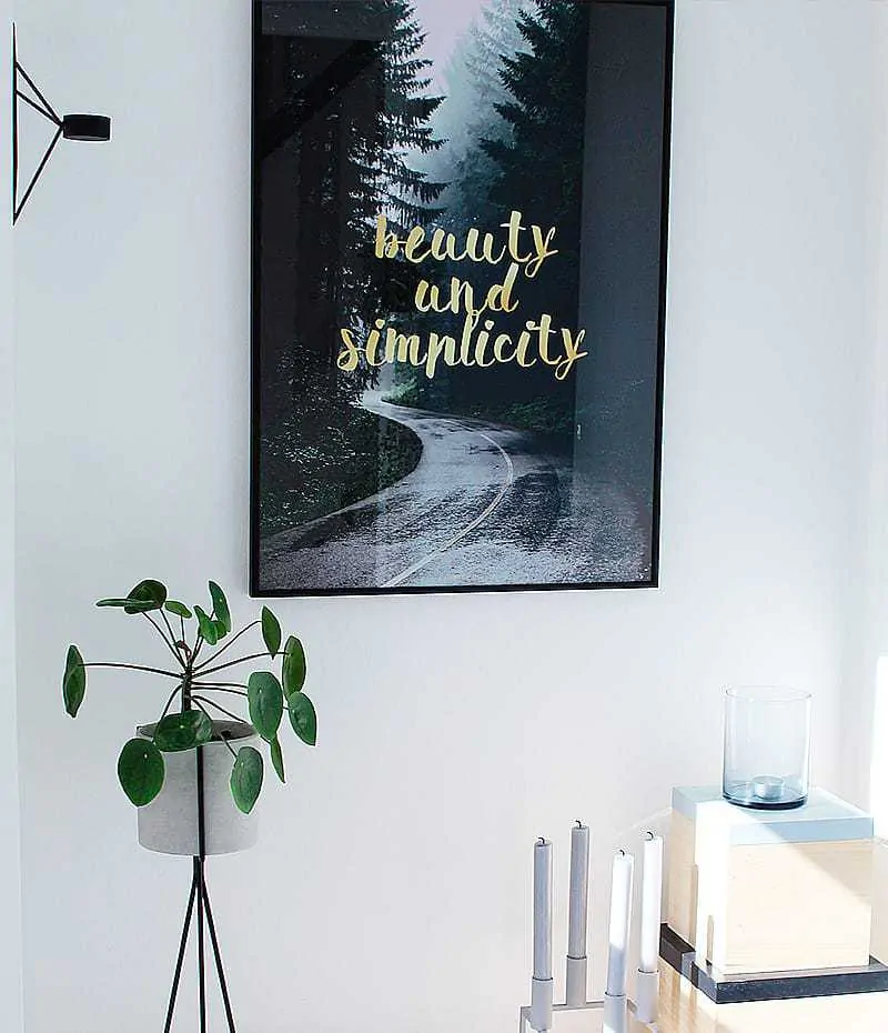 simplicity plakat - natur, tekst, guld