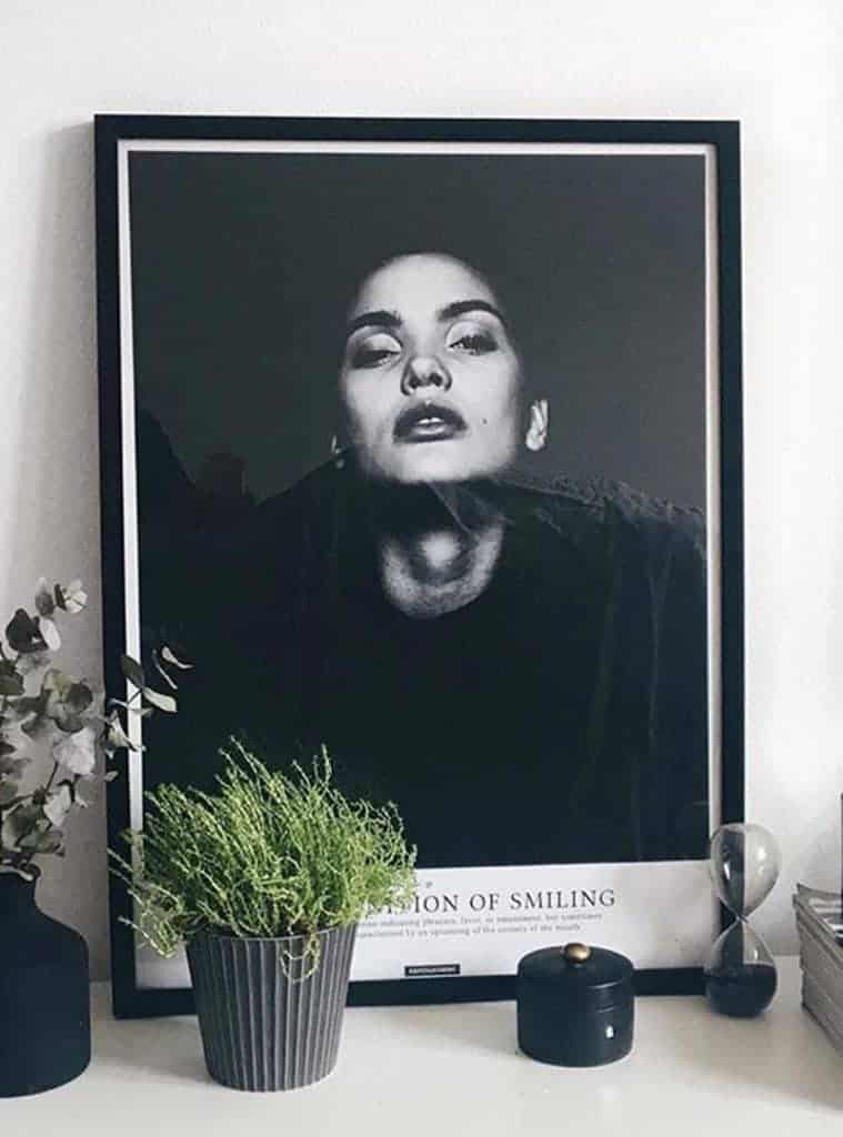 sort-hvid-fotokunst-smile-plakat Sort hvid fotokunst med tekst - Smile plakat
