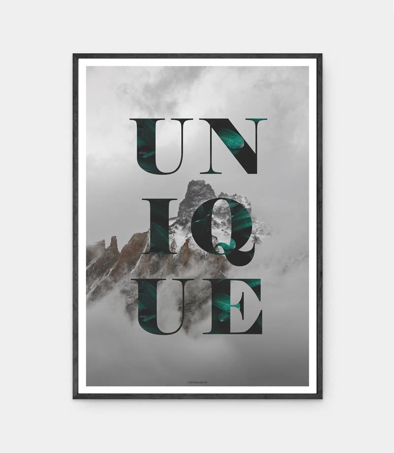 Unique plakat med sort ramme
