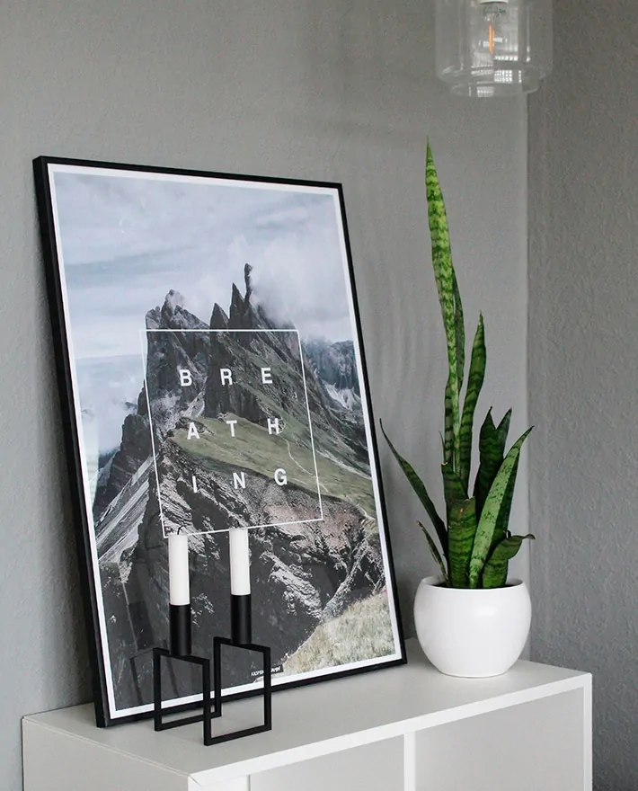 Breathing - natur & tekst plakat breathing
