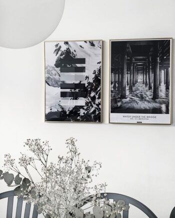 Grey shades plakat - sort hvid natur
