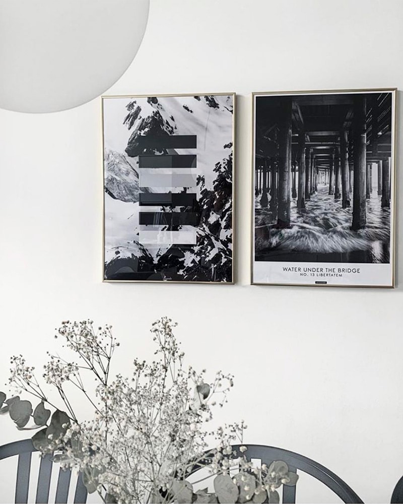 Grey shades plakat - sort hvid natur
