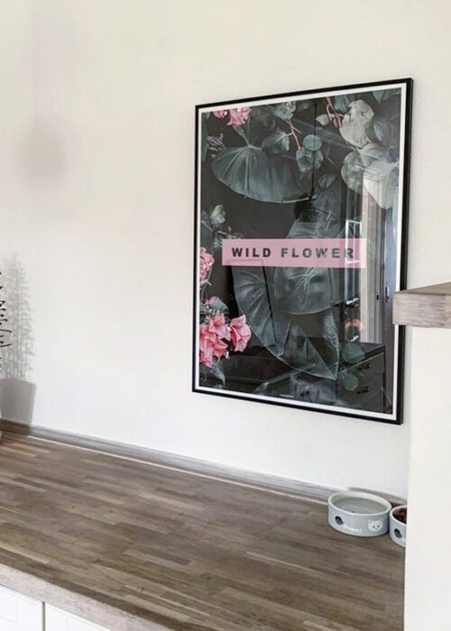 wild-flower-koekkenet Wild flower plakat i kaffehjørnet i køkkenet