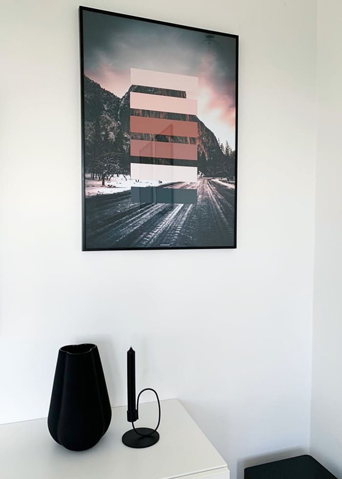 Orange Shades plakat i mørk ramme