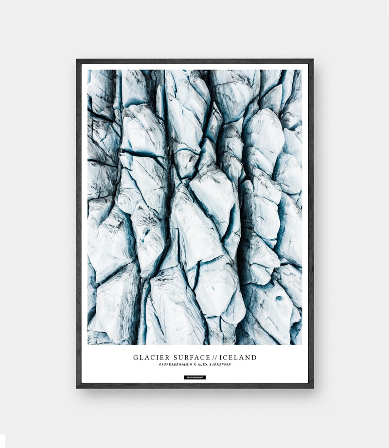 glacier-surface-plakat Glacier Surface plakat - Natur fotokunst billede af Islands gletscher