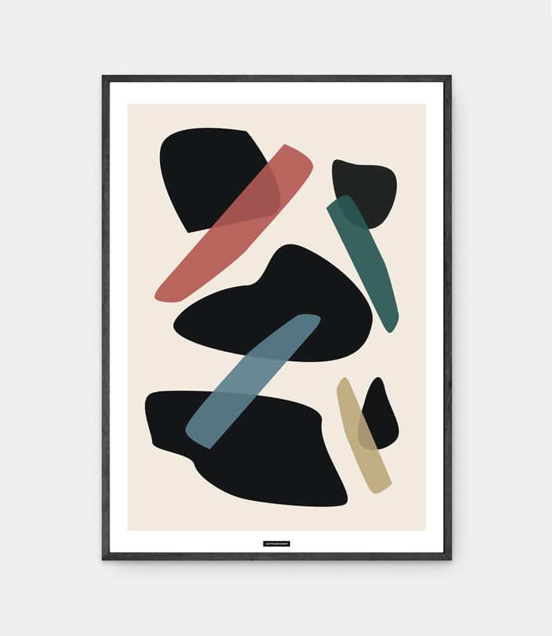 Drops of black plakat med sort ramme