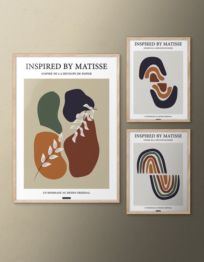 inspired-by-matisse-billedvaeg-egetraerammer Henri Matisse billedvæg