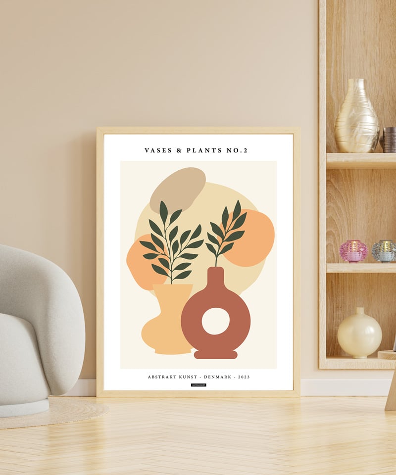 Abstrakt plakat med vaser og planter af KASPERBENJAMIN