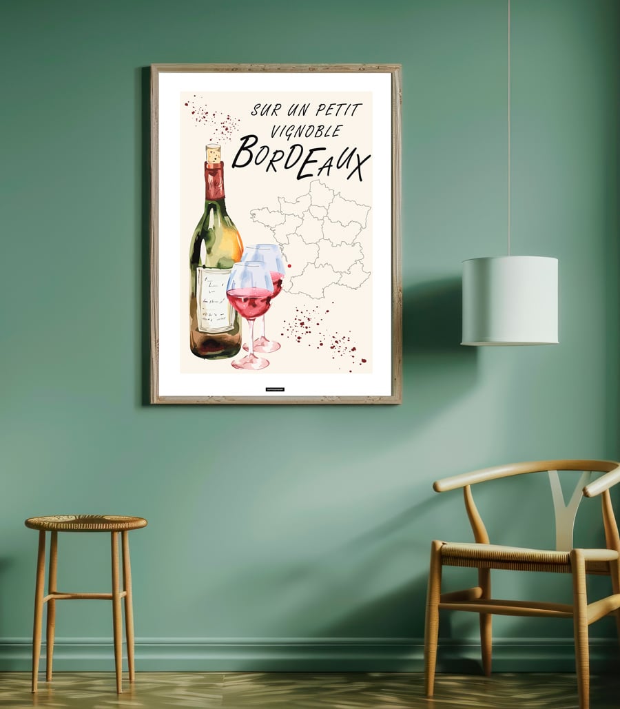 Vin plakat fra Bordeaux i Frankrig af KASPERBENJAMIN