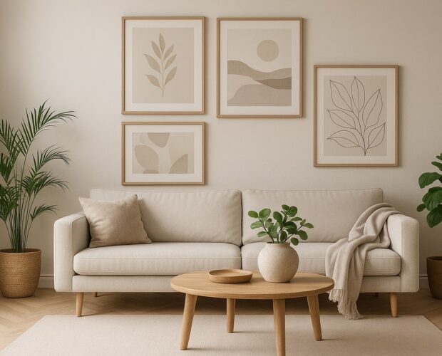 Nordisk stue med plakater og hyggelig bolig inspiration