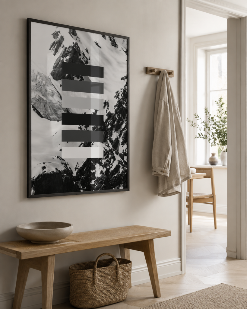 GREY SHADES - godkendt hero miljøbillede | KASPERBENJAMIN GREY SHADES plakat i et lyst nordisk miljø med naturligt dagslys.